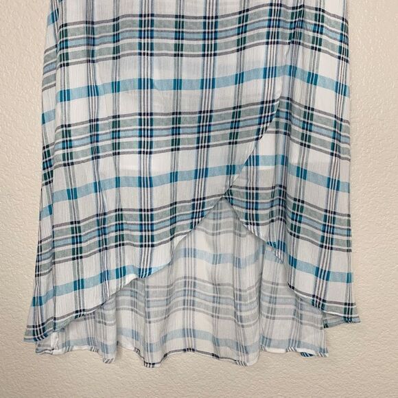 NWT a.n.a Size 6 Green Naples Stripe Faux Wrap Skirt - Picture 6 of 14